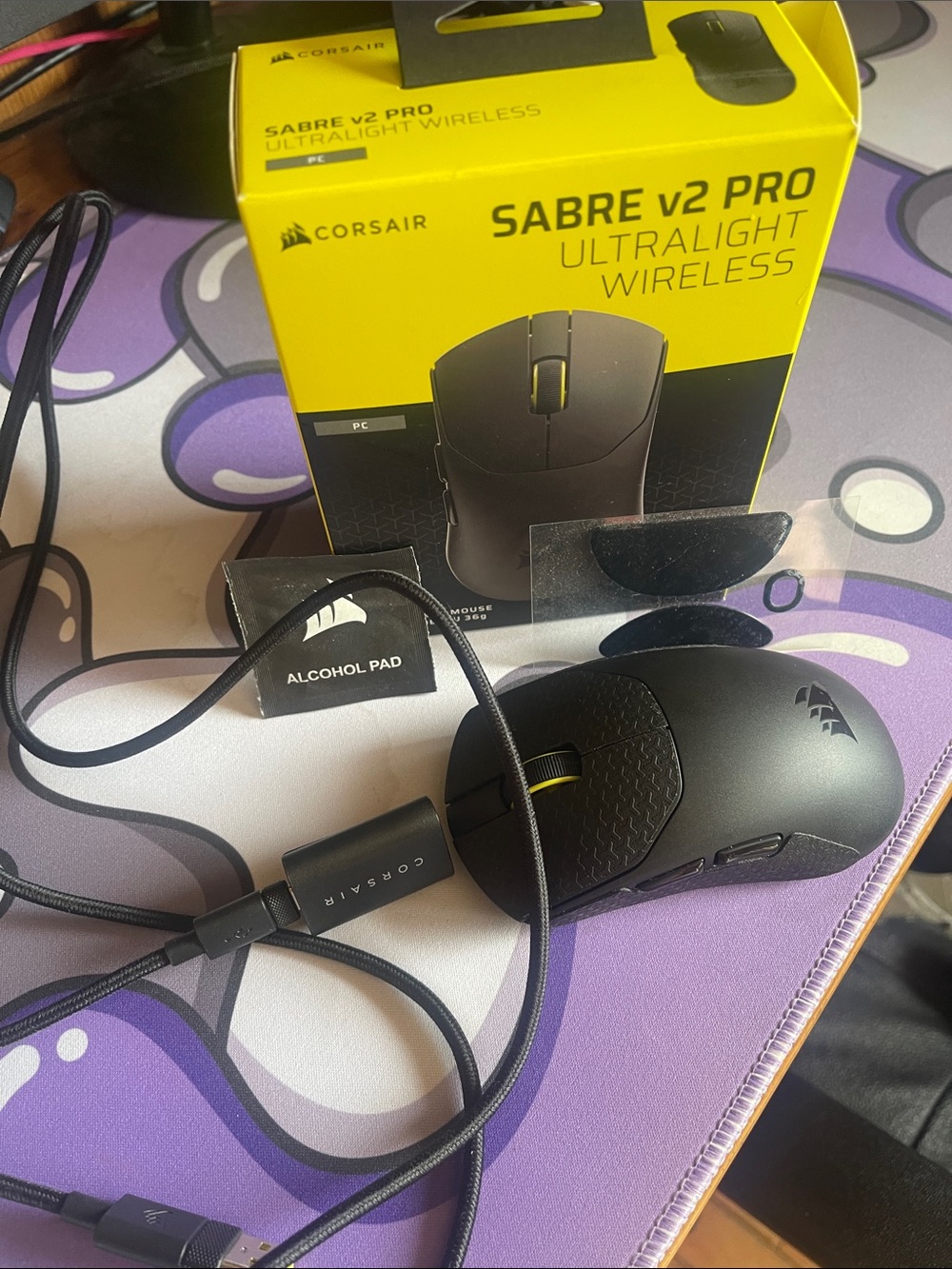 Corsair Sabre V2 Pro Wireless Gaming Mouse — Black with Yellow Accents